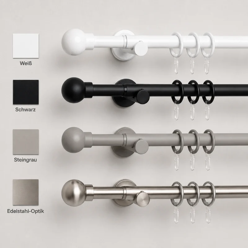 ourdeco® Fertiggarnitur Kugel Set | ausziehbar | Ø 16/19 mm | verschiedene Größen und Farben