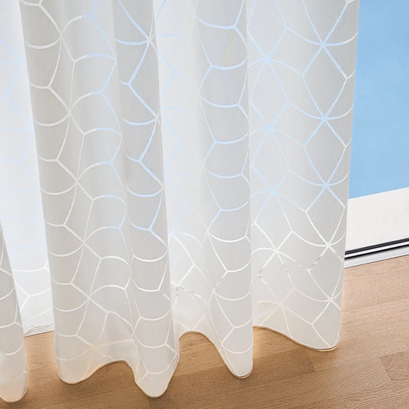 Stairway – moderne halbtransparente Gardine nach Maß mit grafischem Ausbrenner-Design, 6 Farben