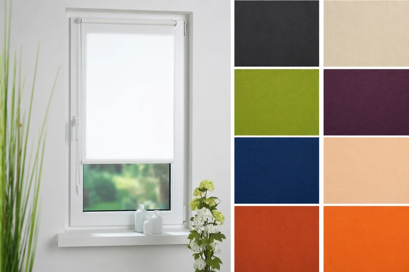 ourdeco® Klemmfix-Rollo | lichtdurchlässig | ohne Bohren | verschiedene Farben und Größen