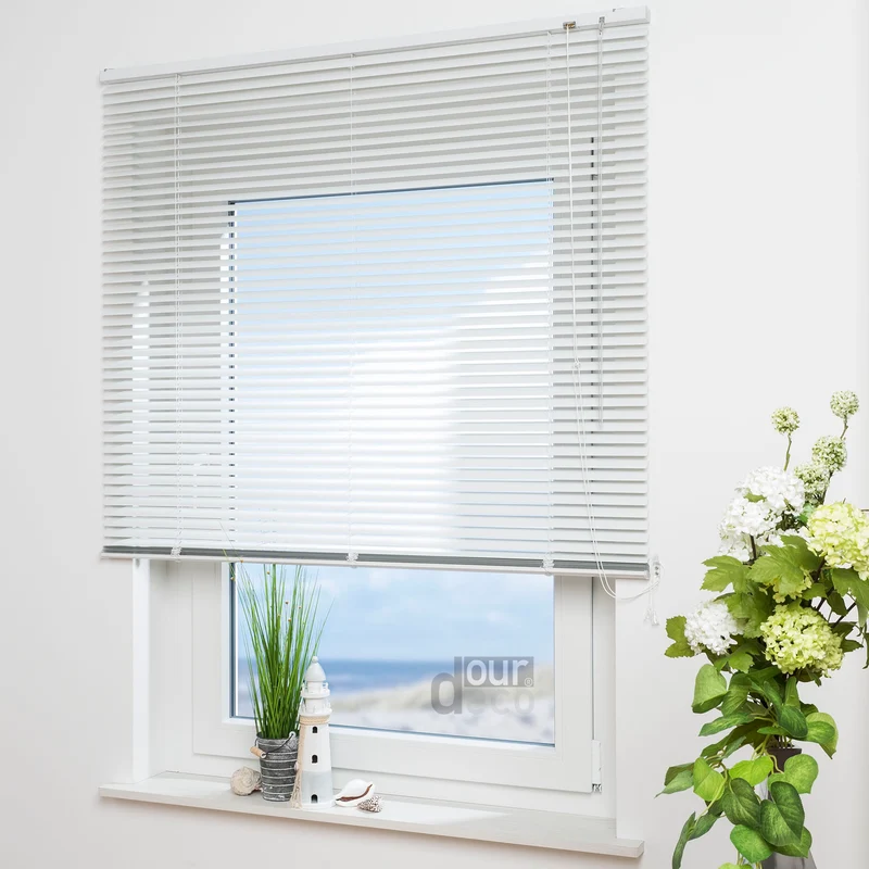 ourdeco® Aluminium-Jalousie, 220 cm Länge - speziell für Türen, viele Farben und Breiten, Montage an Wand oder Decke