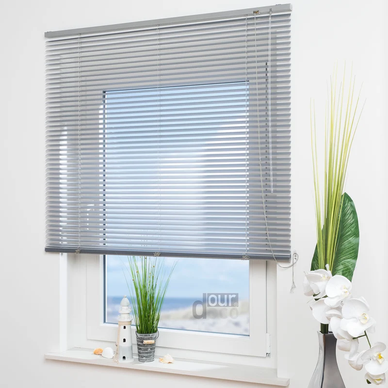 ourdeco® Aluminium-Jalousie, 220 cm Länge - speziell für Türen, viele Farben und Breiten, Montage an Wand oder Decke