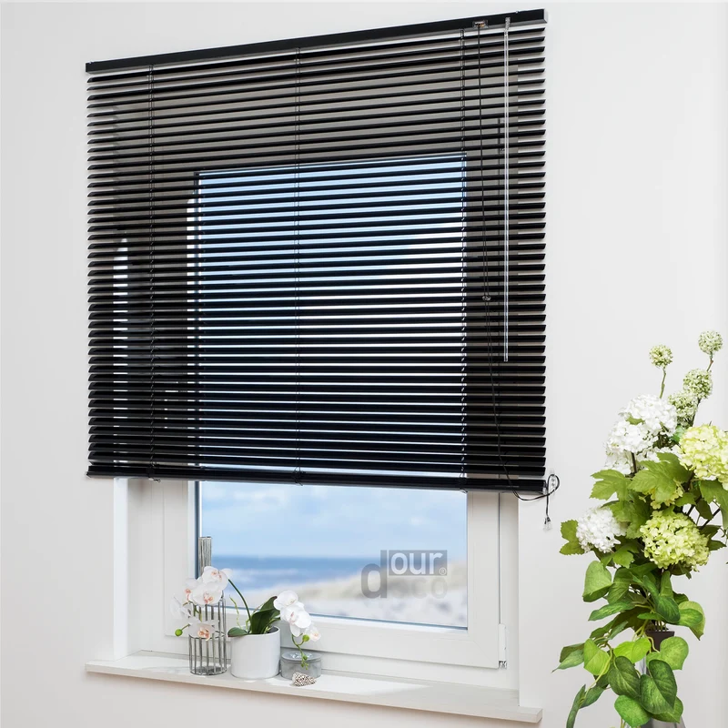 ourdeco® Aluminium-Jalousie, 220 cm Länge - speziell für Türen, viele Farben und Breiten, Montage an Wand oder Decke