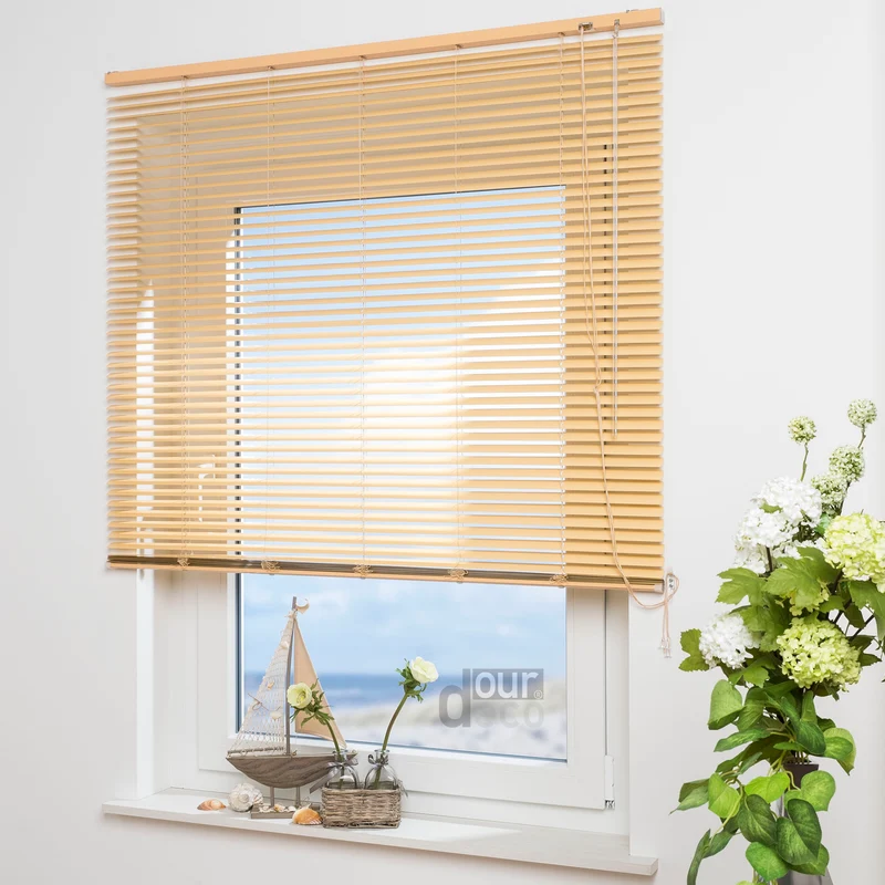 ourdeco® Aluminium-Jalousie, 220 cm Länge - speziell für Türen, viele Farben und Breiten, Montage an Wand oder Decke