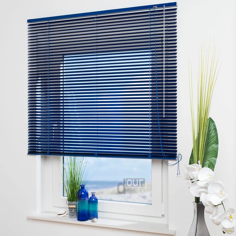 ourdeco® Aluminium-Jalousie, 220 cm Länge - speziell für Türen, viele Farben und Breiten, Montage an Wand oder Decke