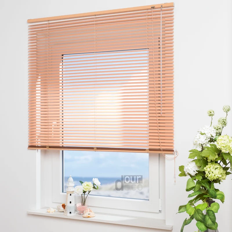 ourdeco® Aluminium-Jalousie, 220 cm Länge - speziell für Türen, viele Farben und Breiten, Montage an Wand oder Decke