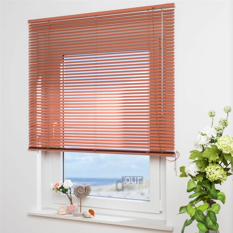 ourdeco® Aluminium-Jalousie, 220 cm Länge - speziell für Türen, viele Farben und Breiten, Montage an Wand oder Decke