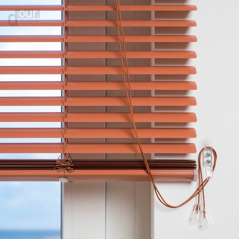 ourdeco® Aluminium-Jalousie, 220 cm Länge - speziell für Türen, viele Farben und Breiten, Montage an Wand oder Decke
