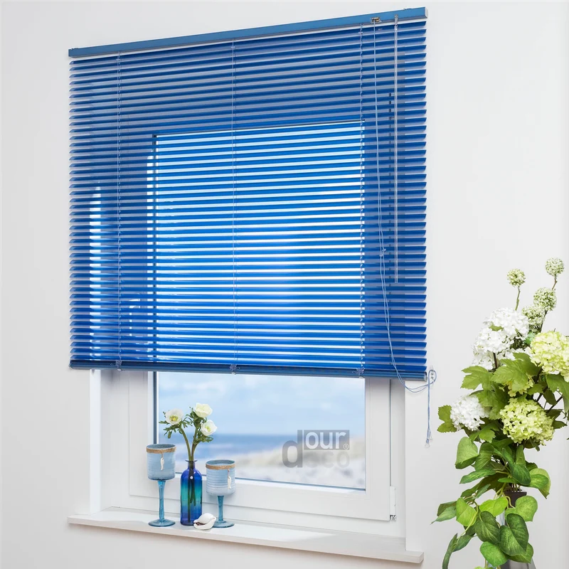 ourdeco® Aluminium-Jalousie, 220 cm Länge - speziell für Türen, viele Farben und Breiten, Montage an Wand oder Decke
