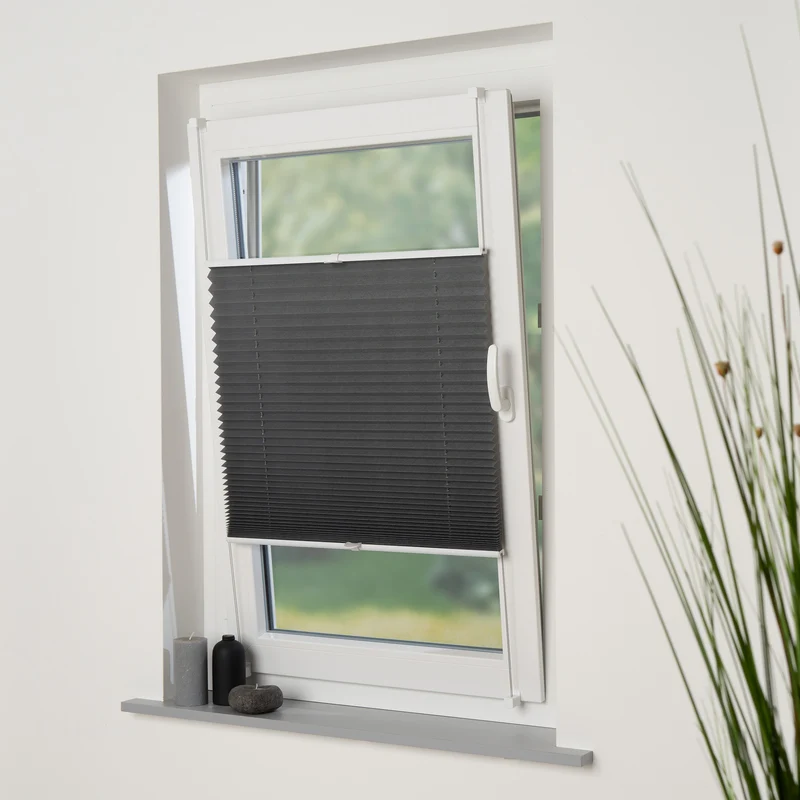 ourdeco® Klemmfix-Plissee Easy | ohne Bohren | weiß, beige, grau