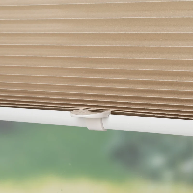 ourdeco® Klemmfix-Plissee Easy | ohne Bohren | weiß, beige, grau