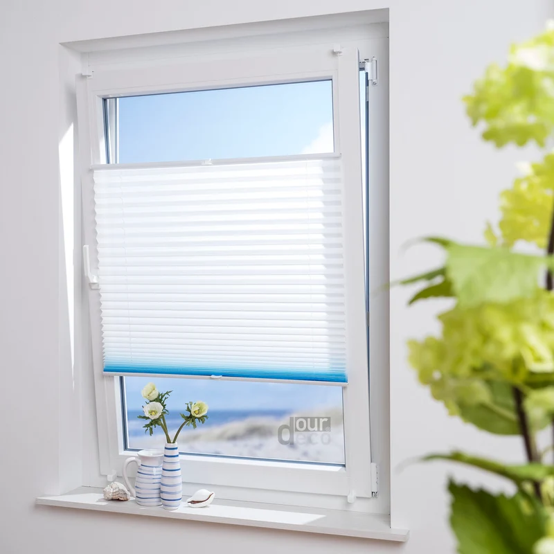 ourdeco® Klemmfix Plissee ohne Bohren Farbverlauf