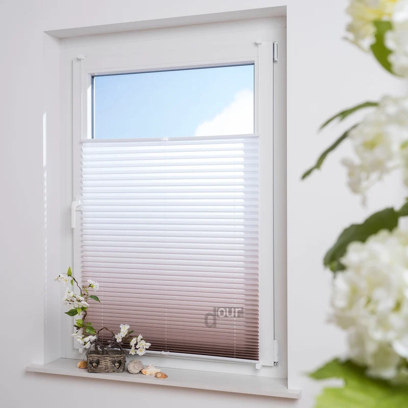 ourdeco® Klemmfix Plissee ohne Bohren Farbverlauf