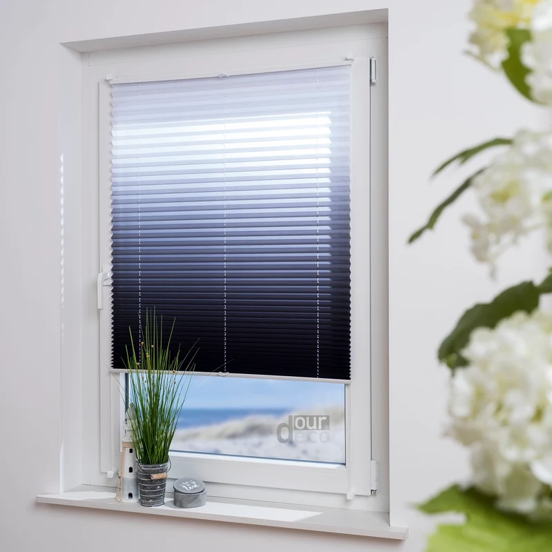 ourdeco® Klemmfix Plissee ohne Bohren Farbverlauf