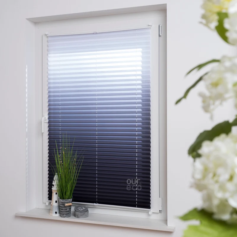 ourdeco® Klemmfix Plissee ohne Bohren Farbverlauf