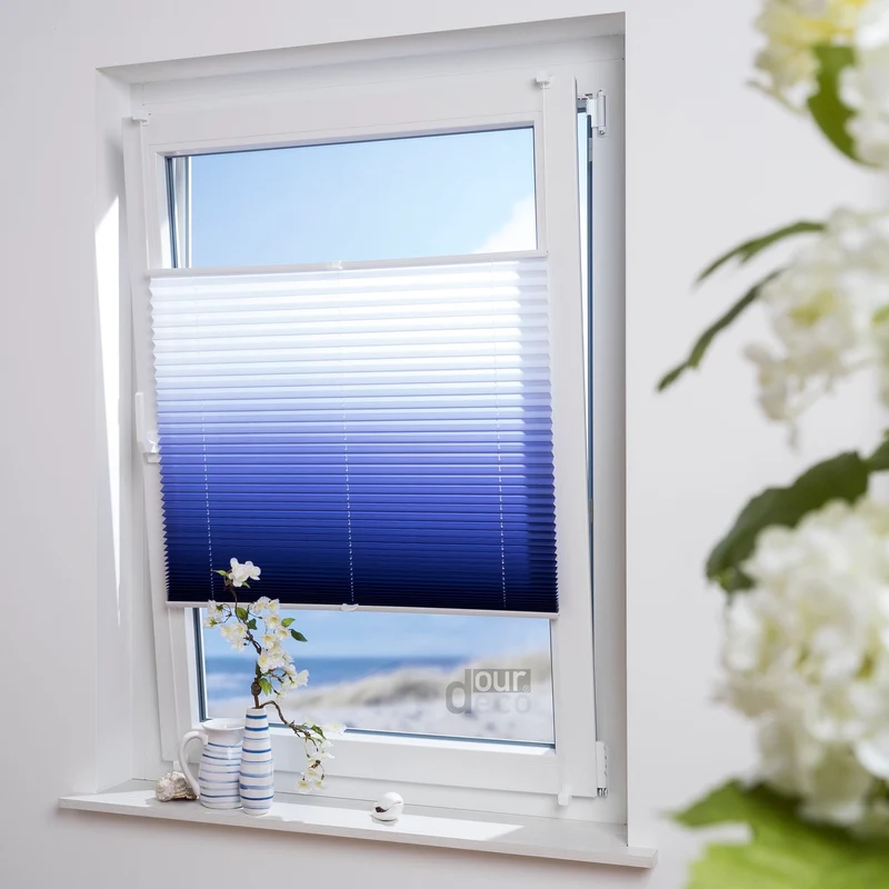 ourdeco® Klemmfix Plissee ohne Bohren Farbverlauf