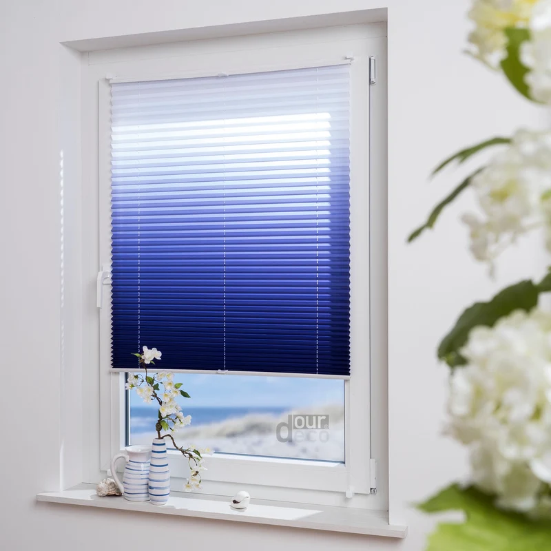 ourdeco® Klemmfix Plissee ohne Bohren Farbverlauf