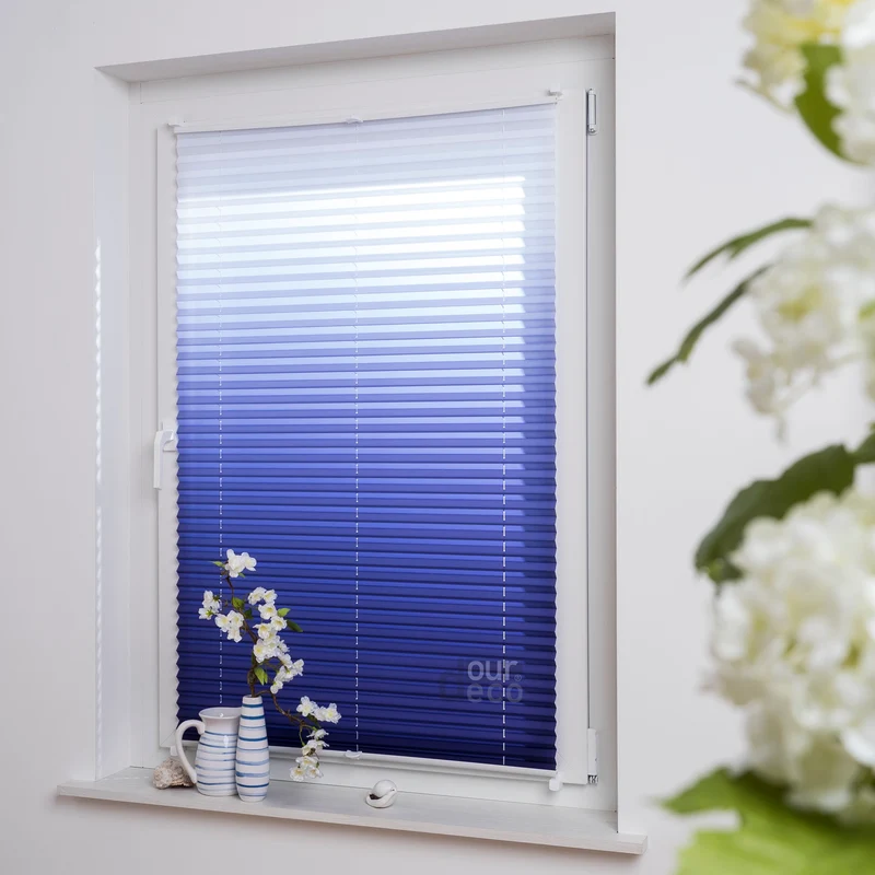 ourdeco® Klemmfix Plissee ohne Bohren Farbverlauf
