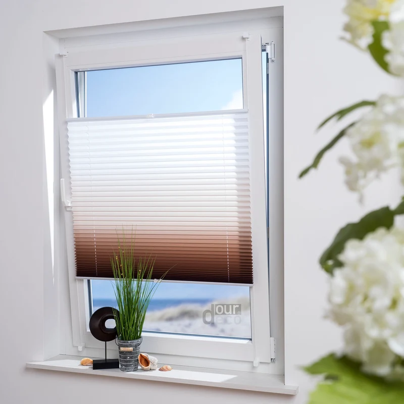 ourdeco® Klemmfix Plissee ohne Bohren Farbverlauf