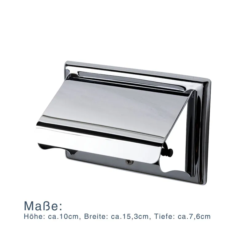 Haceka - Papierrollenhalter Standard mit Deckel aus Metall, verchromt glänzend