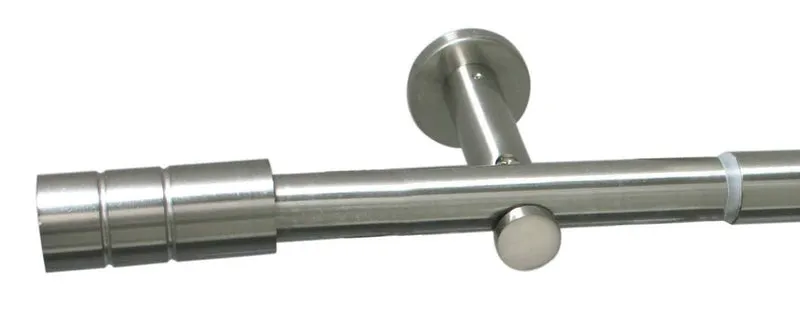 GARDINIA Gardinenstangen Set Zylinder, ausziehbar, Ø 22/25 mm, in Edelstahl Optik oder Bronze, Länge 100-190 cm oder 190-360 cm