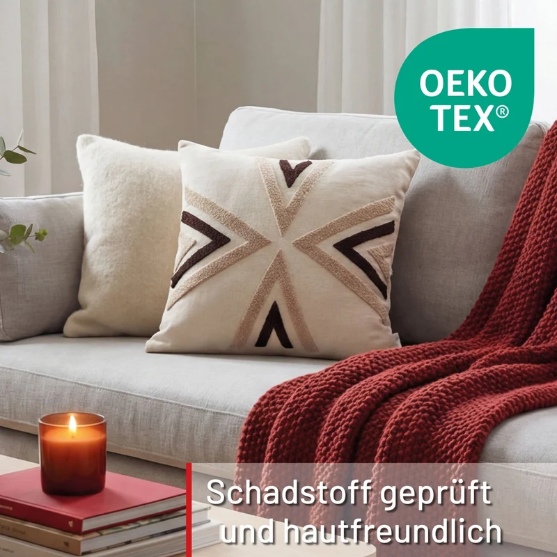 Dekokissen Nordic Arrow Beige 45x45 cm mit Füllung | OEKO-TEX®