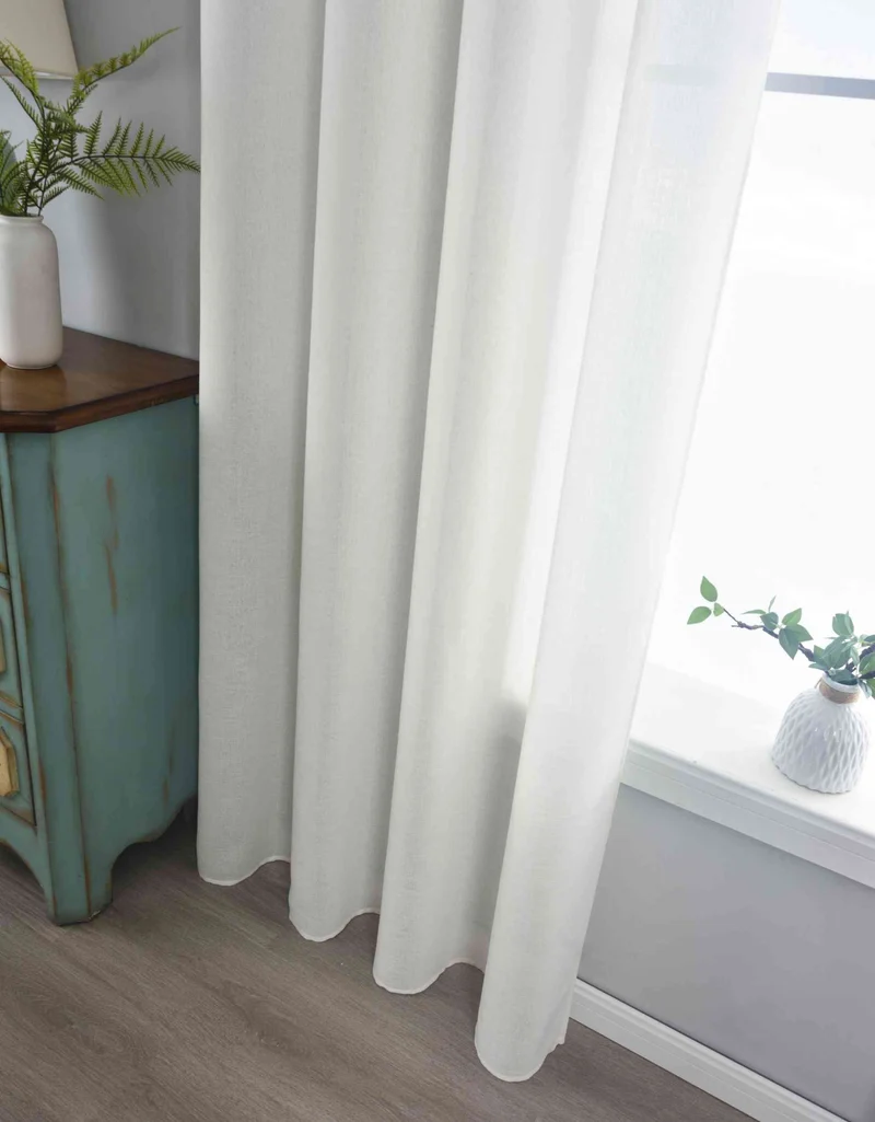 2er Set Halbtransparente Gardinen mit Ösen »Leipzig« Kettenmuster lichtdurchlässig elegante Struktur 202450-2