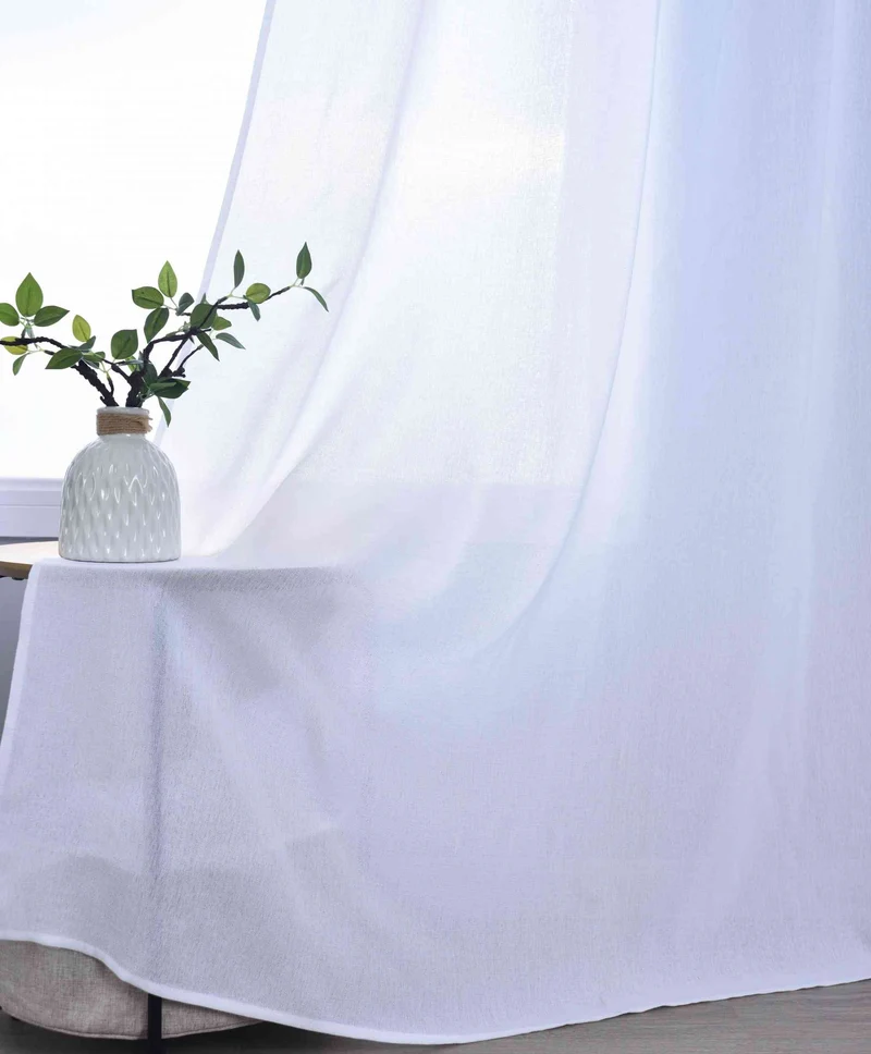 Halbtransparente Gardine mit Ösen »Leipzig« Kettenmuster lichtdurchlässig elegante Struktur 202450