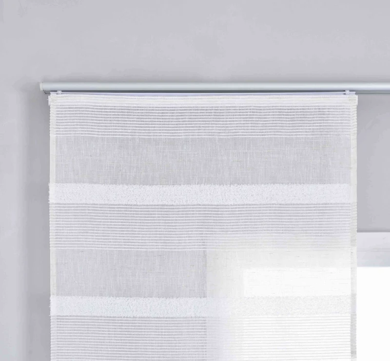 Halbtransparente Schiebegardine mit Paneelwagen HxB 245x60 cm Natur Meliert »Halle« Chenille Leinenbindung Lichtdurchlässig Halbtransparent 202480P