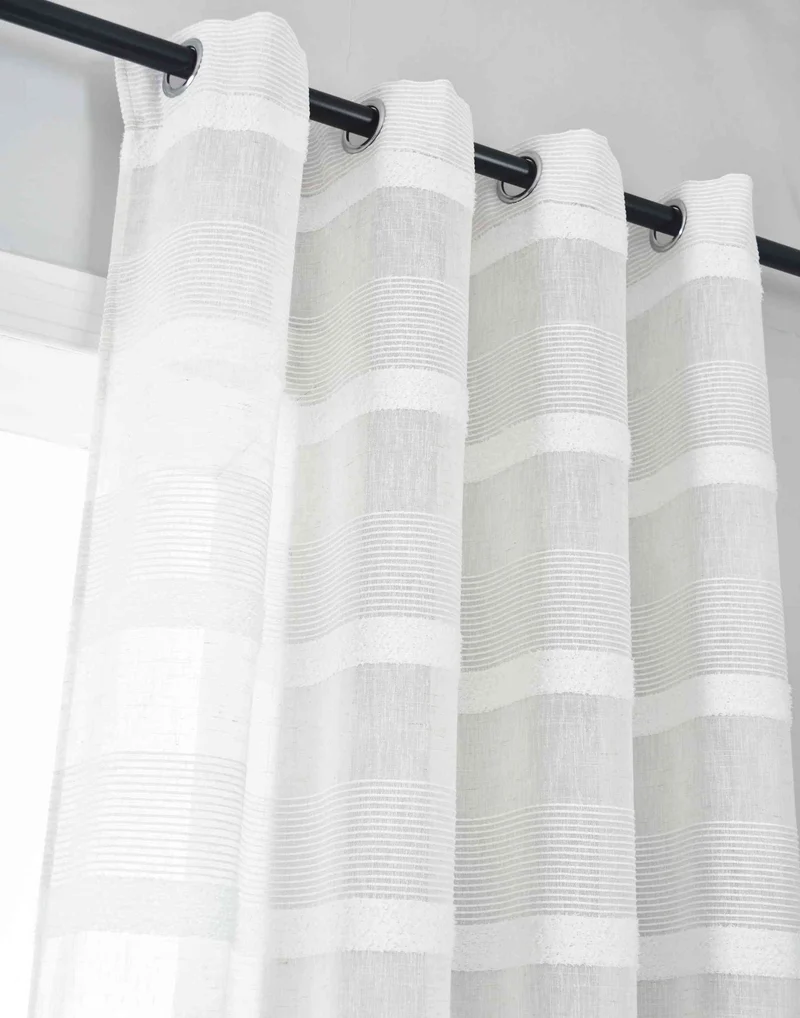 Halbtransparente Gardine mit Ösen HxB 245x140 cm Natur Meliert »Halle« Chenille Leinenbindung Lichtdurchlässig Halbtransparent 202480