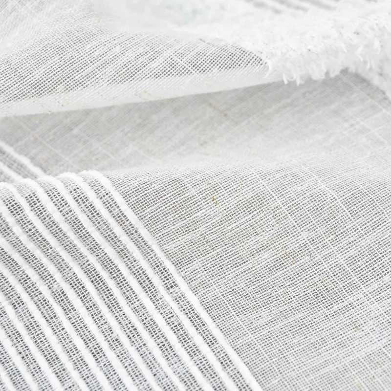 Halbtransparente Gardine mit Ösen HxB 245x140 cm Natur Meliert »Halle« Chenille Leinenbindung Lichtdurchlässig Halbtransparent 202480