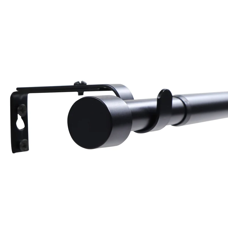 Gardinenstange ausziehbar Flexa Schwarz-matt Endstück Kappe 16/19mm