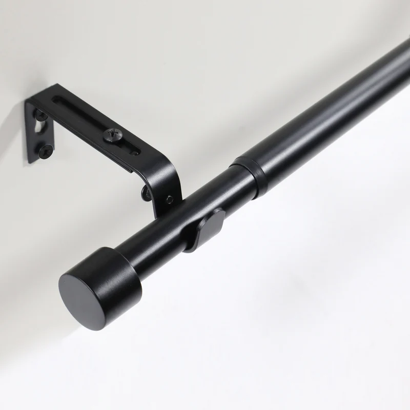 Gardinenstange ausziehbar Flexa Schwarz-matt Endstück Kappe 16/19mm