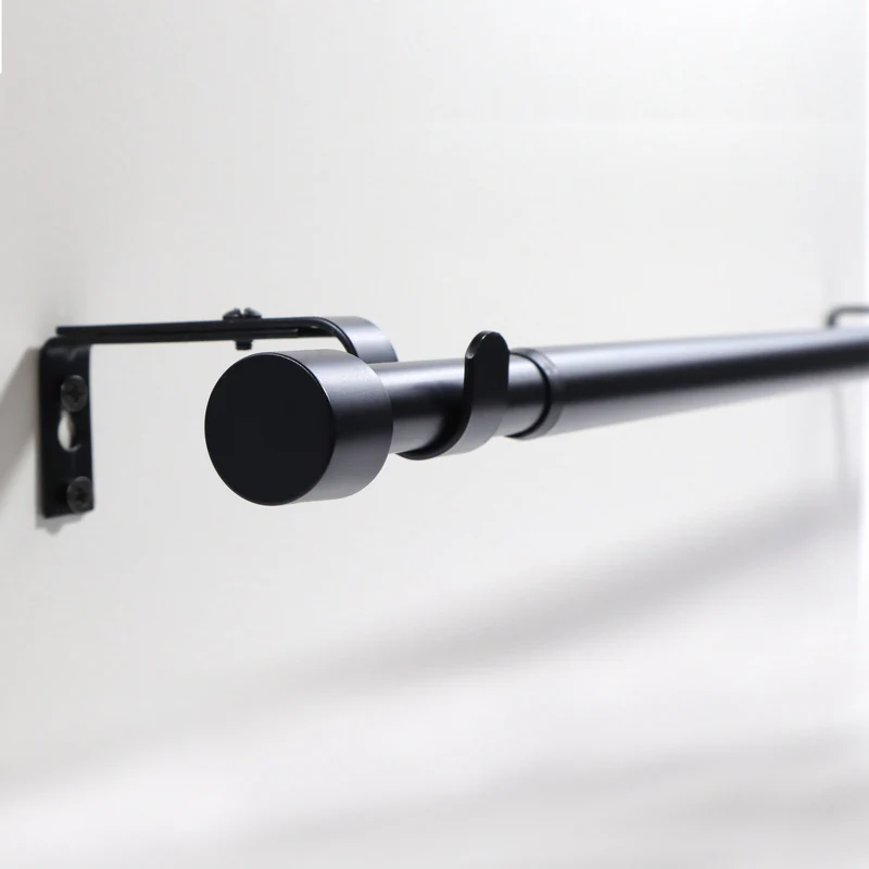 Gardinenstange ausziehbar Flexa Schwarz-matt Endstück Kappe 16/19mm