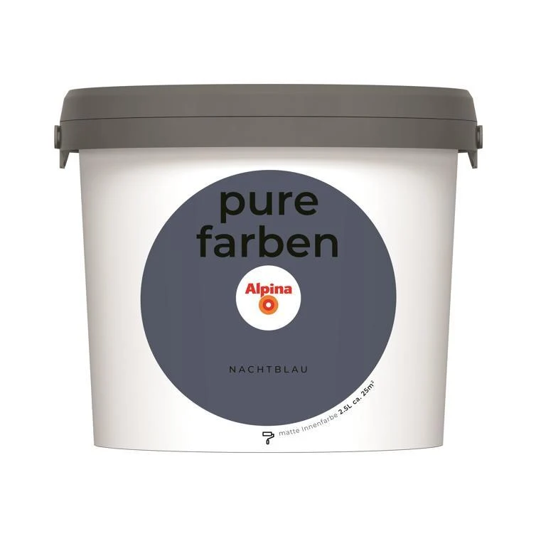Wandfarbe Pure Farben 2,5L Hochwertige Innenwandfarbe für Wohnräume atmungsaktiv