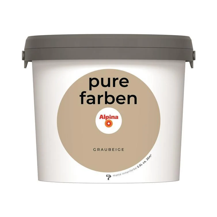 Wandfarbe Pure Farben 2,5L Hochwertige Innenwandfarbe für Wohnräume atmungsaktiv
