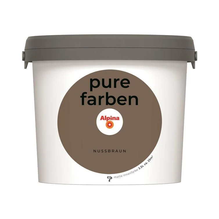 Wandfarbe Pure Farben 2,5L Hochwertige Innenwandfarbe für Wohnräume atmungsaktiv