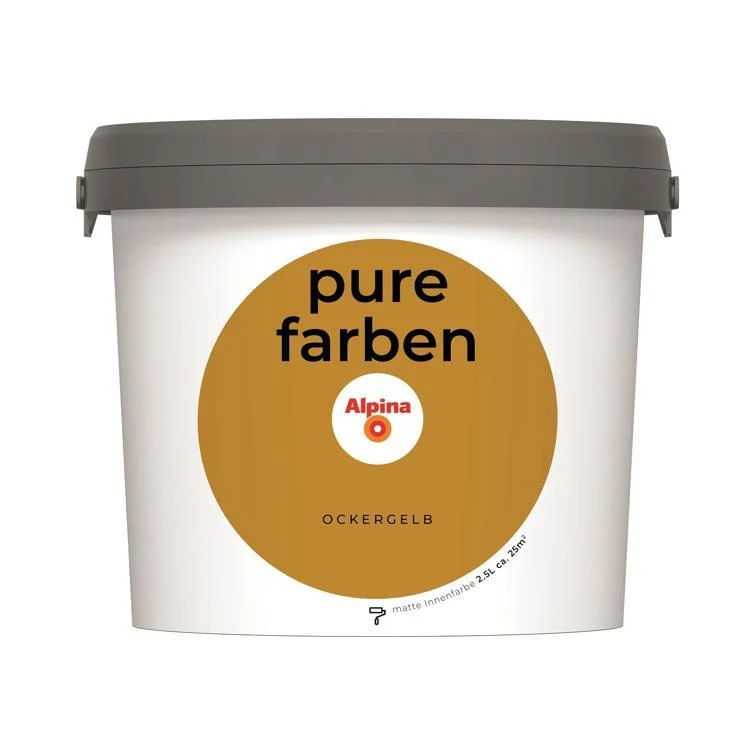 Wandfarbe Pure Farben 2,5L Hochwertige Innenwandfarbe für Wohnräume atmungsaktiv