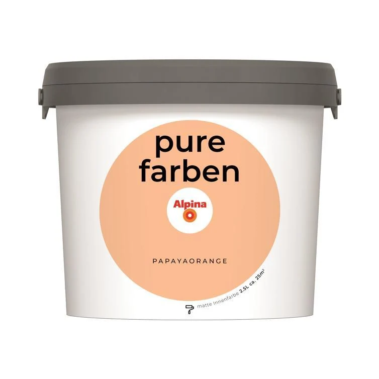Wandfarbe Pure Farben 2,5L Hochwertige Innenwandfarbe für Wohnräume atmungsaktiv