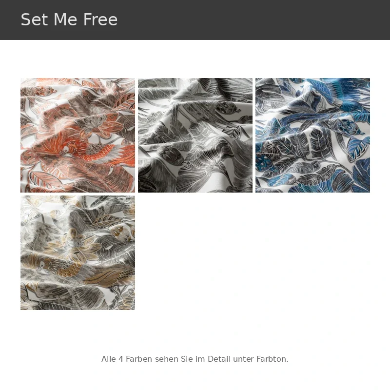 Set Me Free – gemusterter Baumwollvorhang nach Maß mit tropischem Design Floral blickdicht