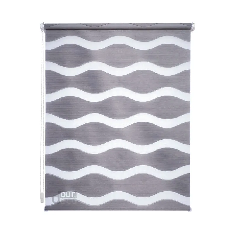 ourdeco® Doppel-Rollo Wave, Duo-Rollo, lichtdurchlässig, blickdicht, Montage ohne Bohren, verschiedene Farben und Größen