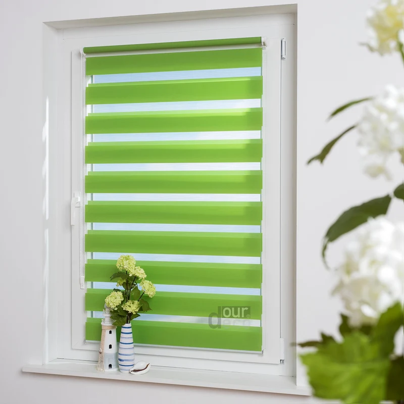 ourdeco® Doppel-Rollo Uni, Duo-Rollo, lichtdurchlässig, blickdicht, Montage ohne Bohren, viele Farben und Größen
