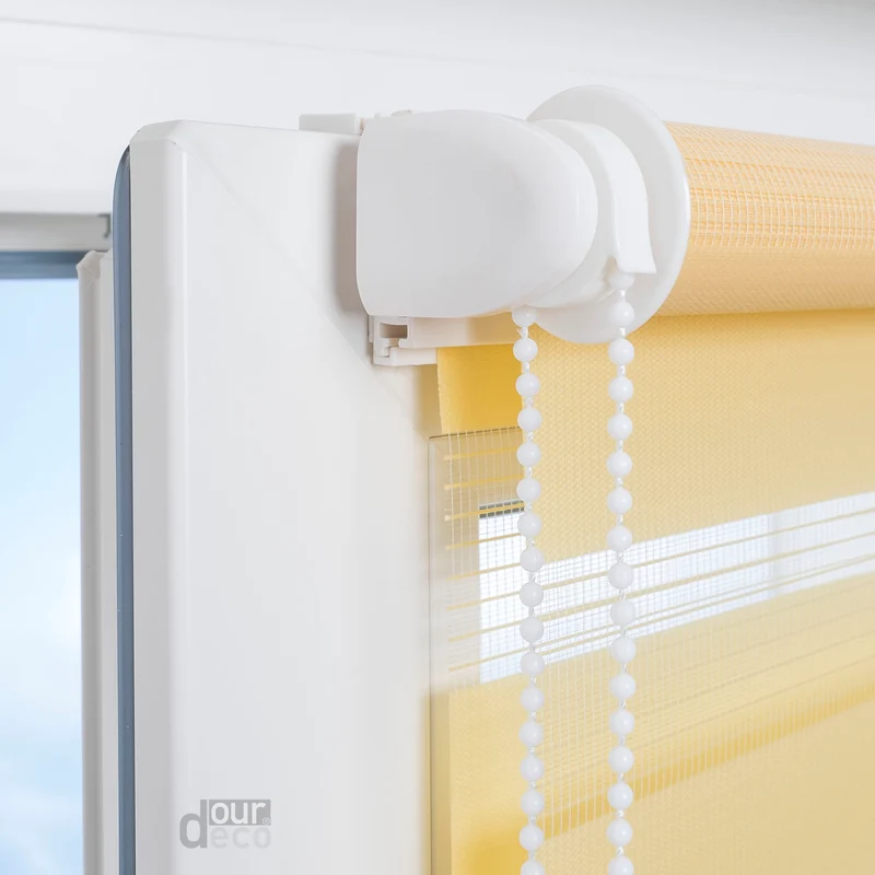 ourdeco® Doppel-Rollo Uni, Duo-Rollo, lichtdurchlässig, blickdicht, Montage ohne Bohren, viele Farben und Größen