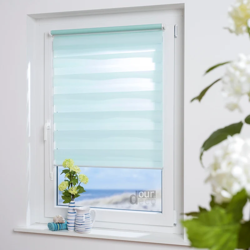 ourdeco® Doppel-Rollo Pastellfarben, Duo-Rollo, lichtdurchlässig, blickdicht, Montage ohne Bohren, verschiedene Farben und Größen