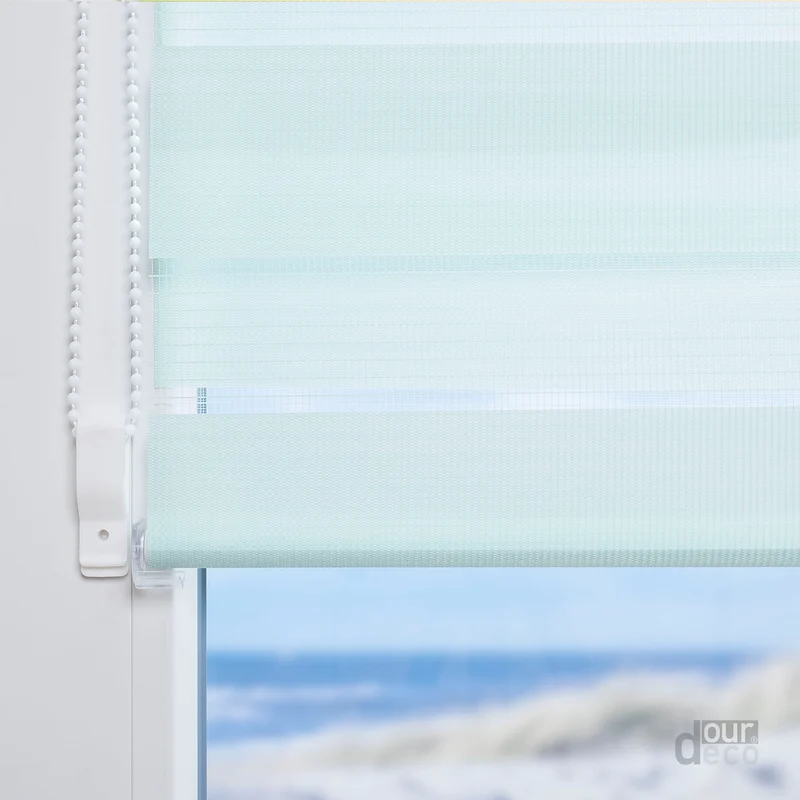 ourdeco® Doppel-Rollo Pastellfarben, Duo-Rollo, lichtdurchlässig, blickdicht, Montage ohne Bohren, verschiedene Farben und Größen