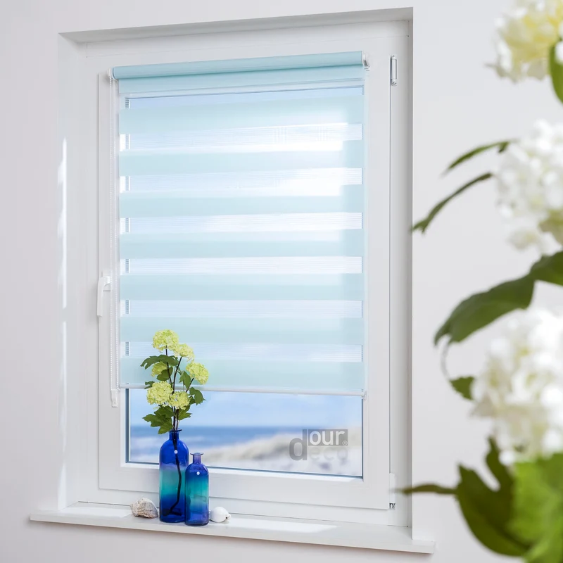 ourdeco® Doppel-Rollo Pastellfarben, Duo-Rollo, lichtdurchlässig, blickdicht, Montage ohne Bohren, verschiedene Farben und Größen