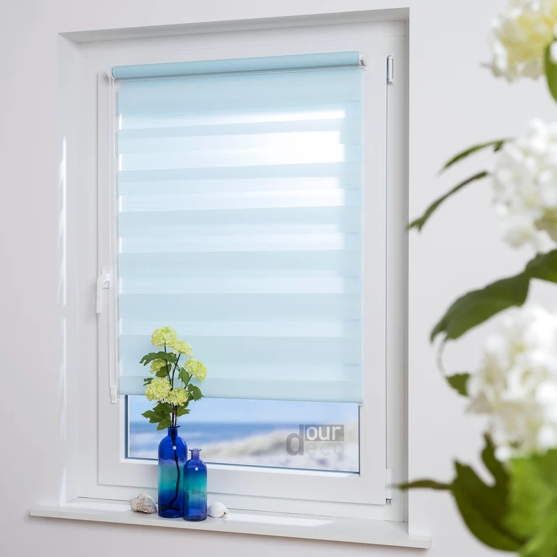ourdeco® Doppel-Rollo Pastellfarben, Duo-Rollo, lichtdurchlässig, blickdicht, Montage ohne Bohren, verschiedene Farben und Größen