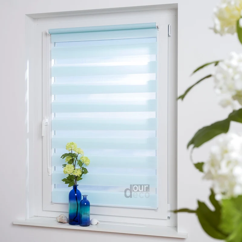 ourdeco® Doppel-Rollo Pastellfarben, Duo-Rollo, lichtdurchlässig, blickdicht, Montage ohne Bohren, verschiedene Farben und Größen