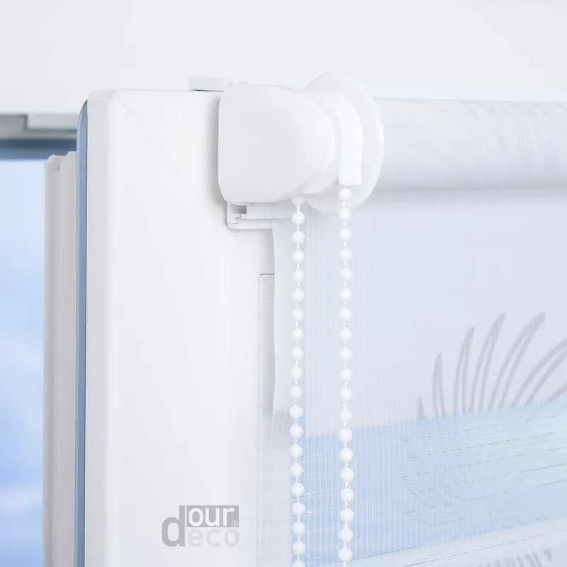 ourdeco® Doppel-Rollo Druckmotiv Blume oder Aster, Duo-Rollo, lichtdurchlässig, blickdicht, Montage ohne Bohren, verschiedene Größen