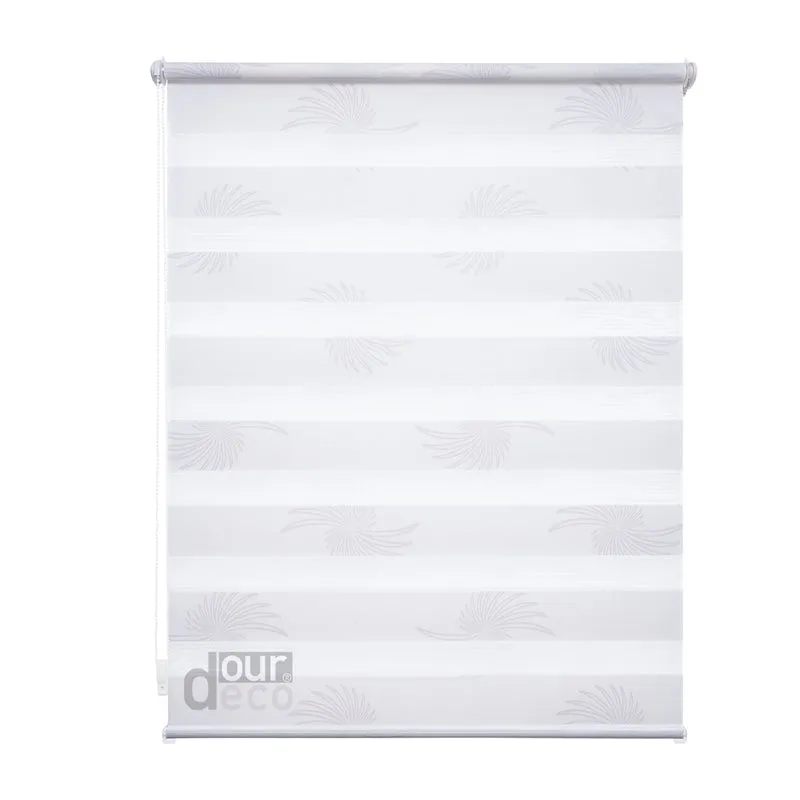 ourdeco® Doppel-Rollo Druckmotiv Blume oder Aster, Duo-Rollo, lichtdurchlässig, blickdicht, Montage ohne Bohren, verschiedene Größen