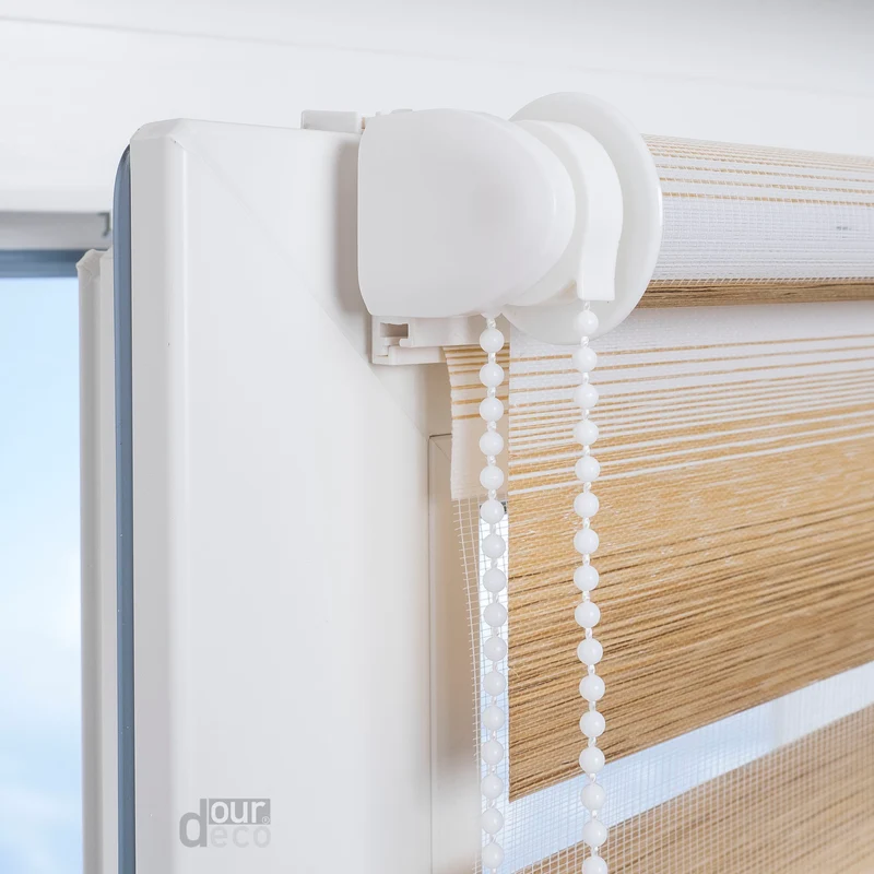 ourdeco® Doppel-Rollo Streifen und Farbverlauf, Duo-Rollo, lichtdurchlässig, blickdicht, Montage ohne Bohren, verschiedene Größen